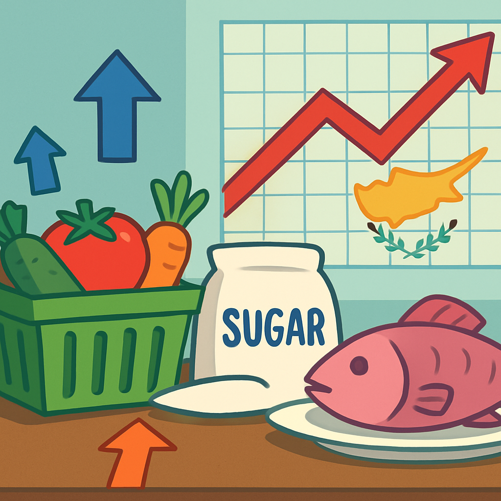 Prices for fresh vegetables, sugar, and fish rose sharply in December compared to November, despite the fact that most basic goods in Cyprus became cheaper and overall inflation remained low