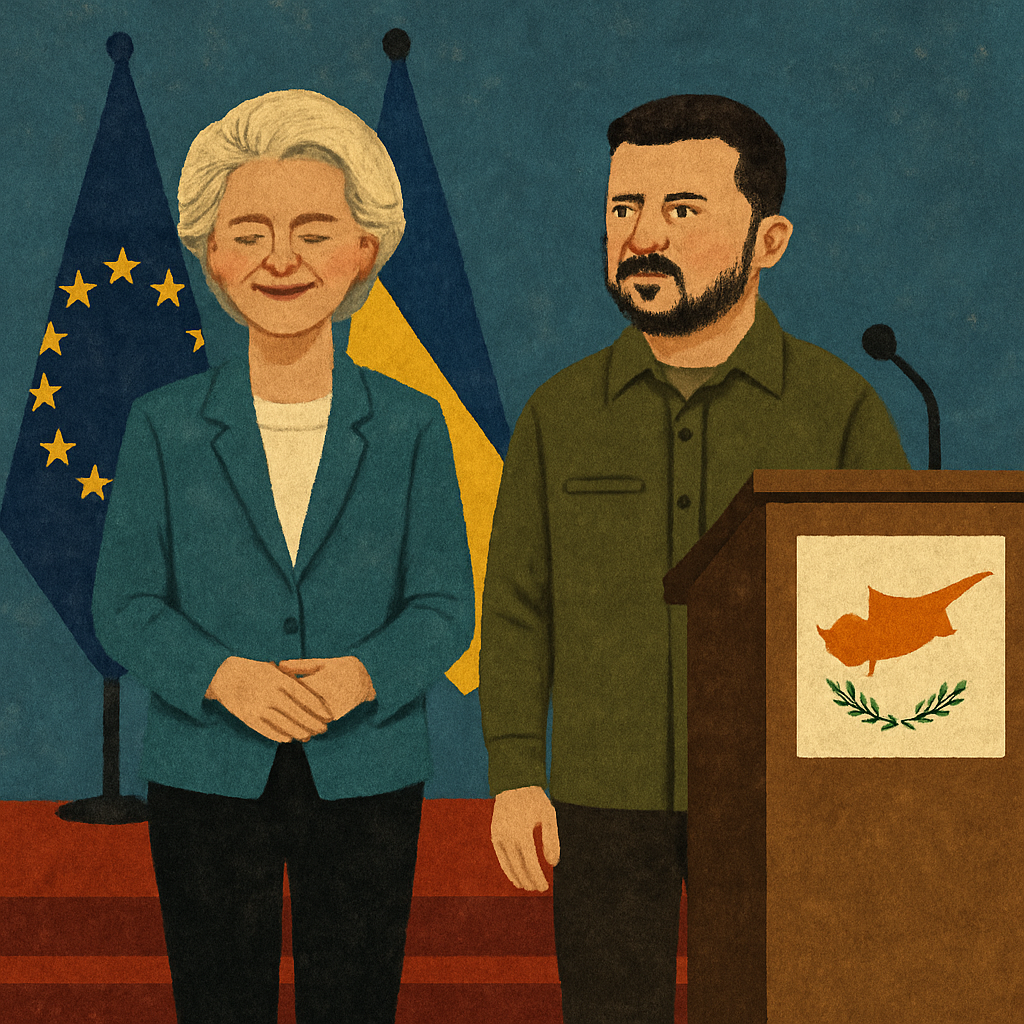 President of the European Commission Ursula von der Leyen and President of Ukraine Volodymyr Zelensky will participate in the ceremony for the opening of Cyprus's presidency of the EU Council this evening in Nicosia