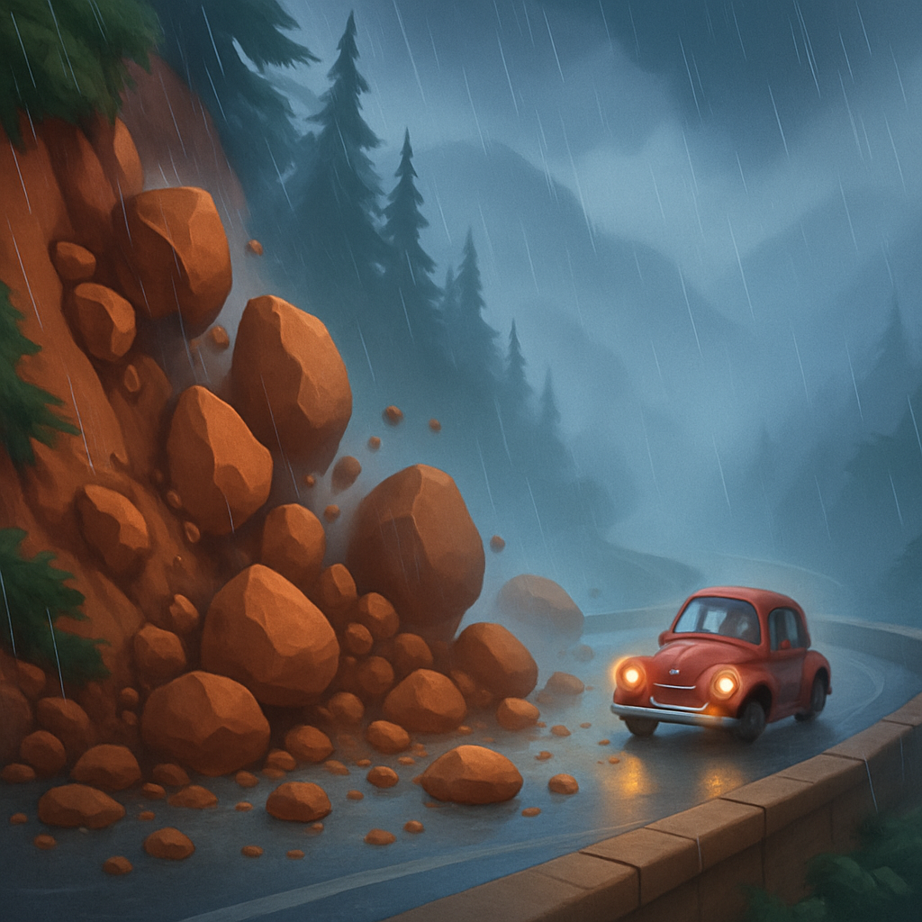 Оползни камней и грунта, вызванные сильными дождями, а также густой туман, влияют на движение по дорогам в горных районах Никосии и Лимассола