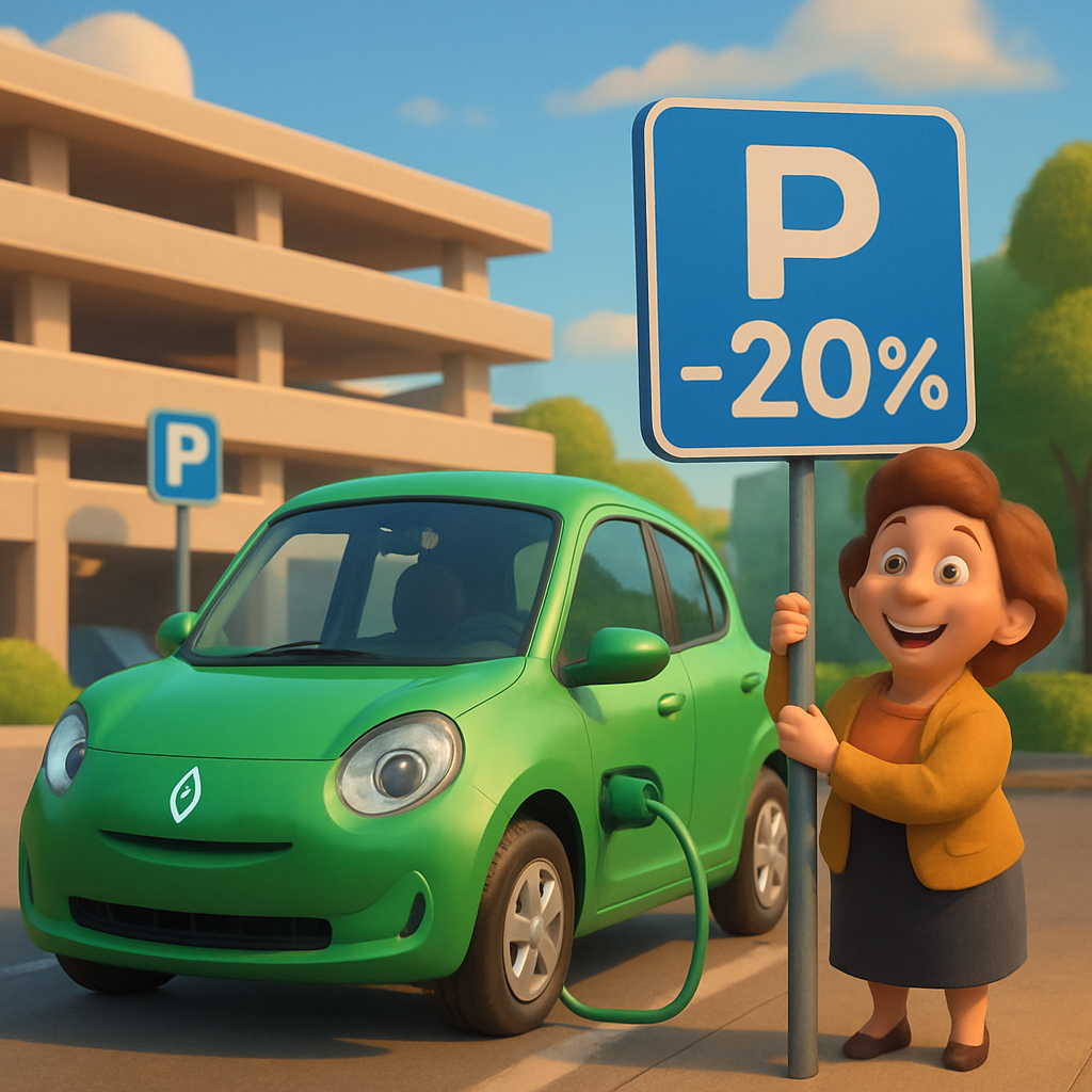 The Nicosia Municipality announces that from January 1, 2026, electric vehicle owners are entitled to a 20% discount on the semi-annual parking subscription in all organized municipal parking zones
