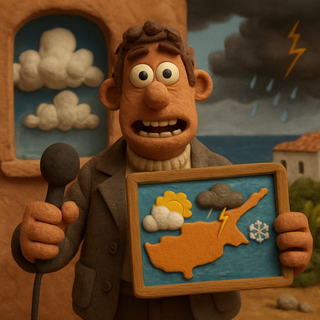 Today in Cyprus it will be partly cloudy, with local showers and isolated thunderstorms expected