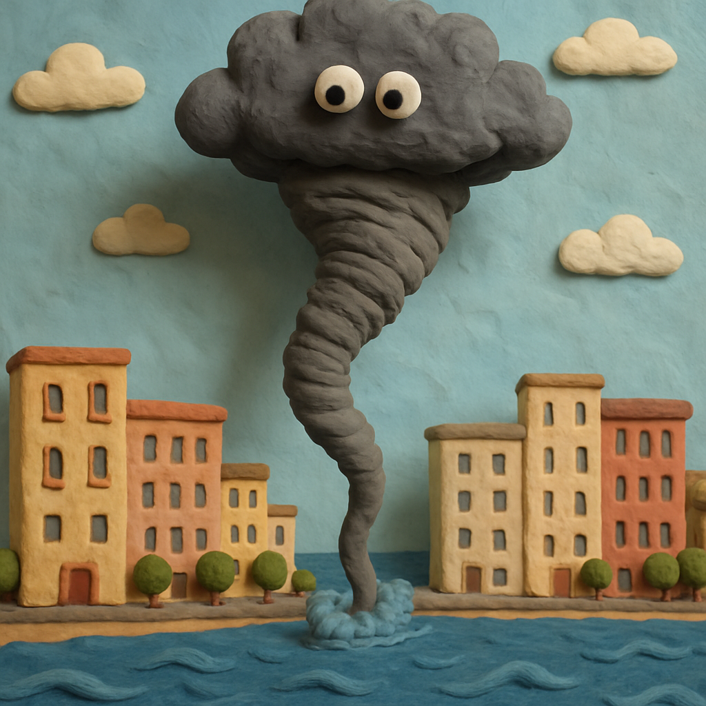 Маленький торнадо замечен над Лимассолом