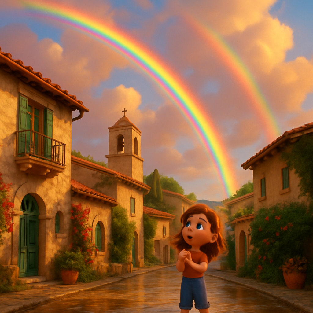 Today in Pissouri there was beauty - a double rainbow🌈