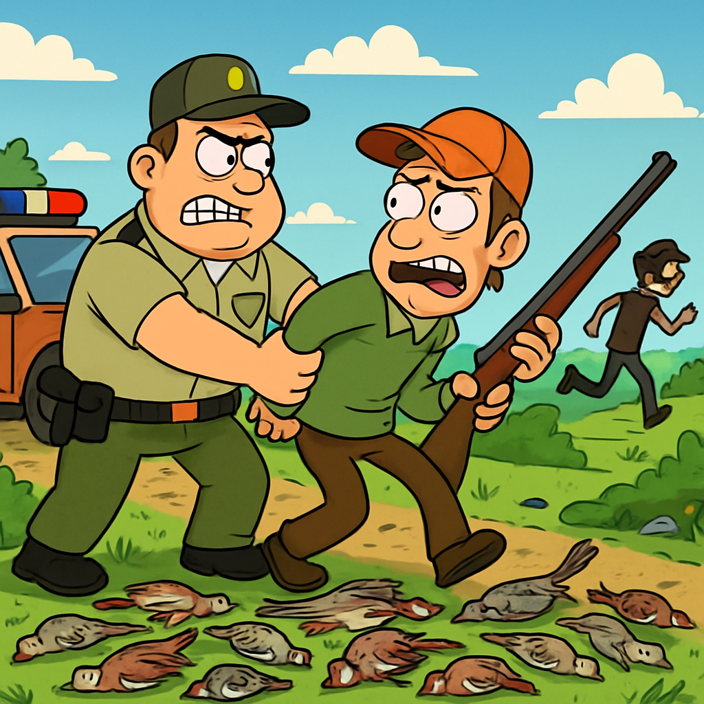 In the Paphos area, a poacher was arrested who was found with 18 freshly killed wild birds