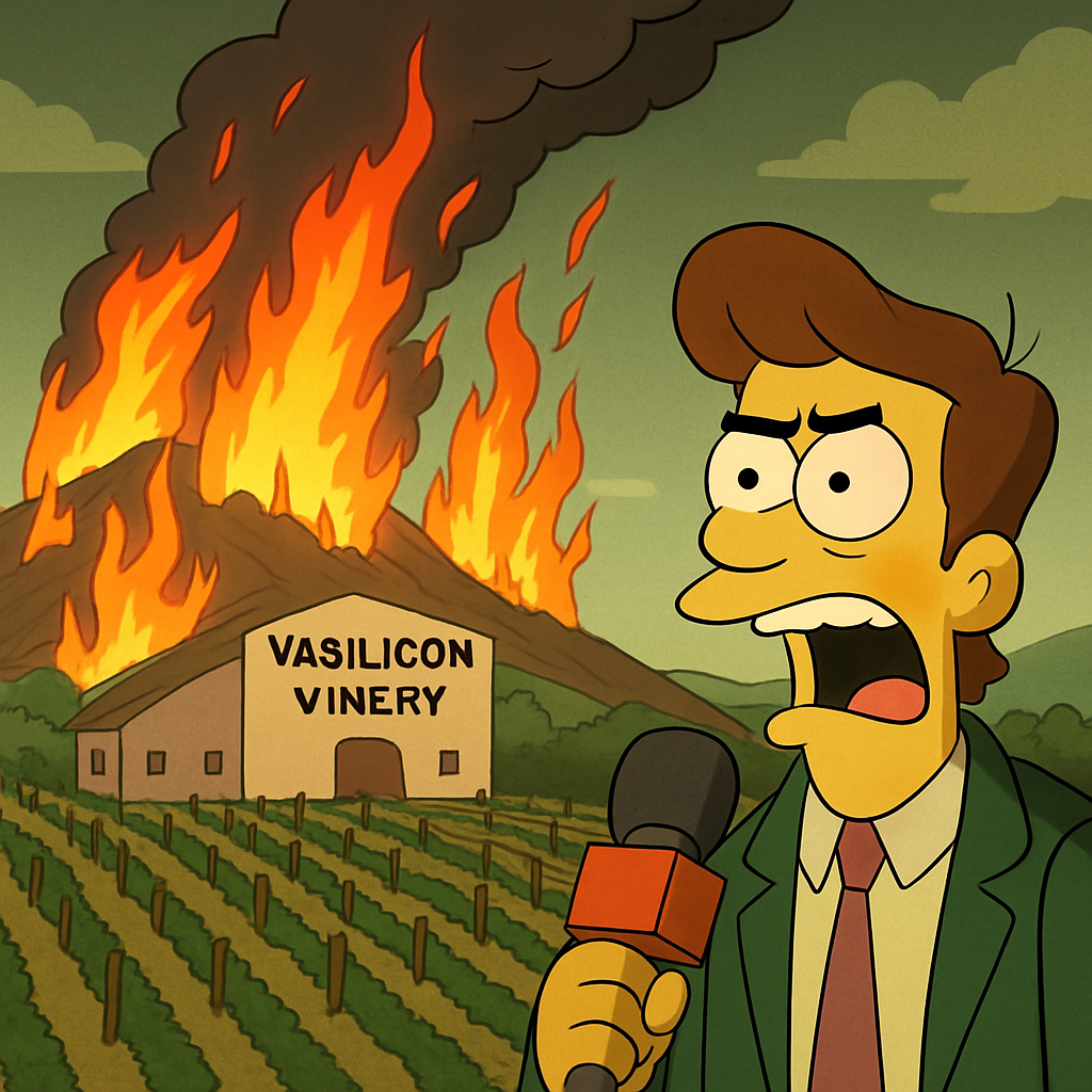 Пожар рядом с Vasilicon Vinery