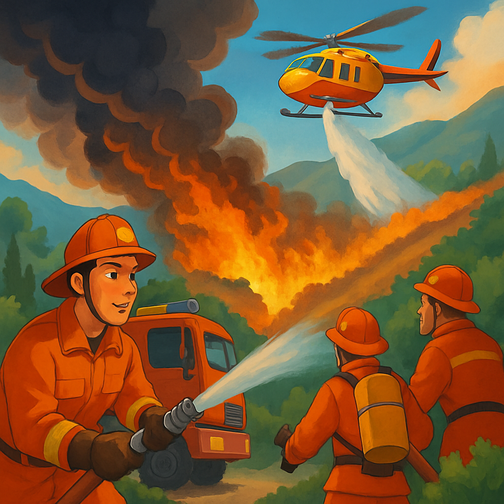 Между общинами Агия Варвара и Сия в районе Никосии тушат пожар