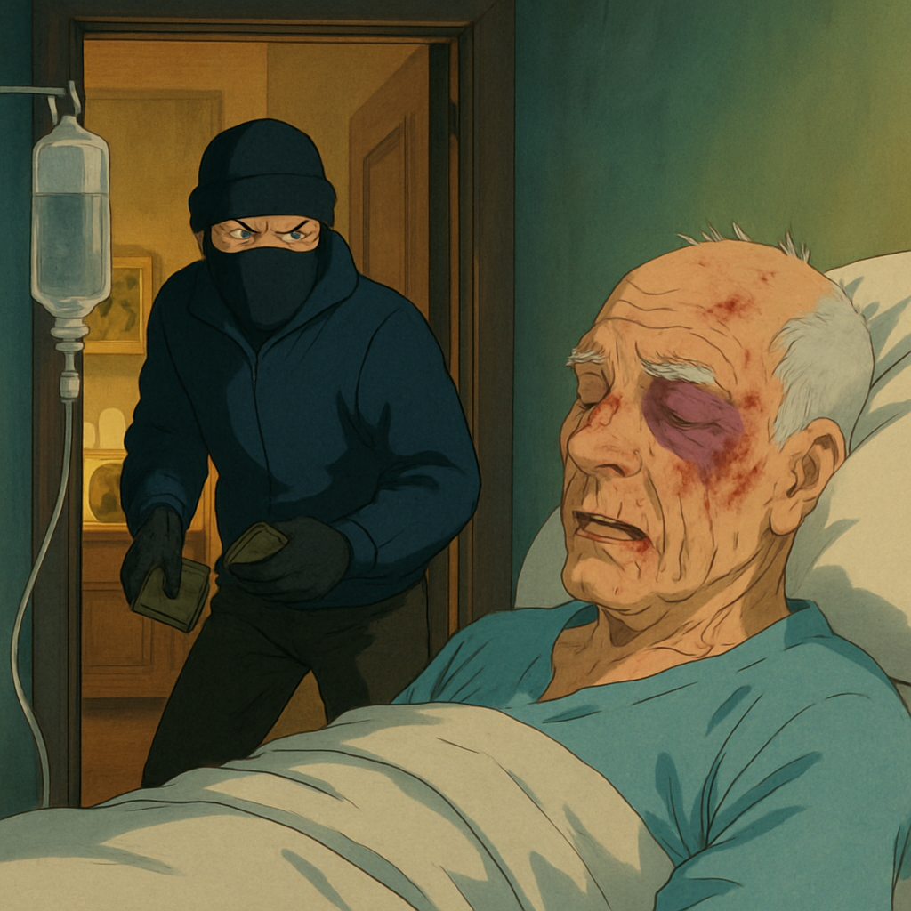 85-летний мужчина госпитализирован после того, как неизвестный ворвался в его дом в районе Никосии, избил хозяина и похитил деньги