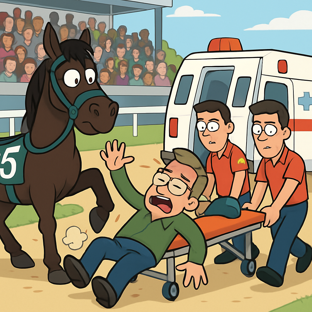 Перед началом скачек на ипподроме в Никосии лошадь нанесла травму человеку