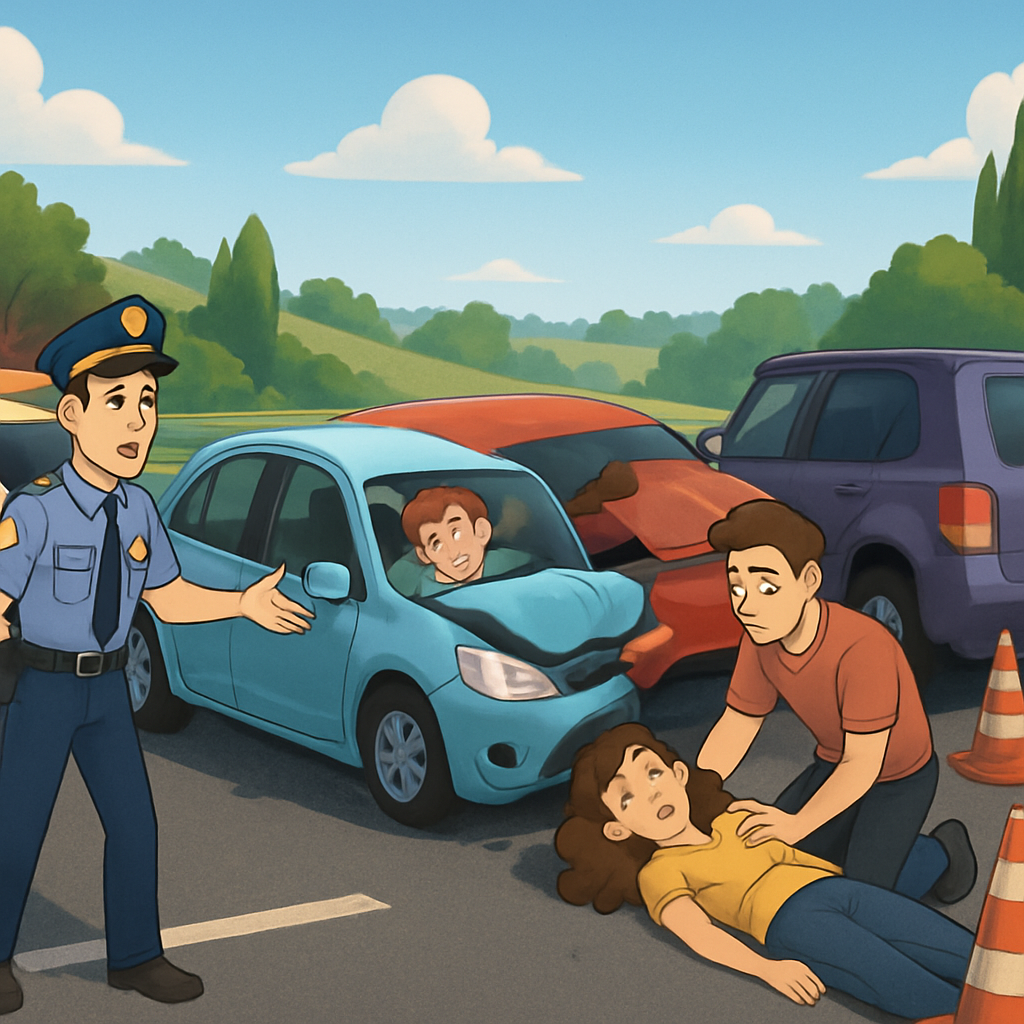 Two people were injured in an accident involving 3 cars