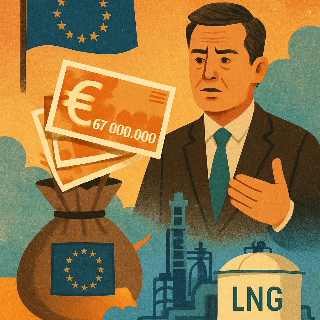 Cyprus returns 67 million euros allocated by the European Union for the construction of an LNG terminal in Vasiliko, stated the Minister of Energy, adding that he cannot specify the completion date of the project