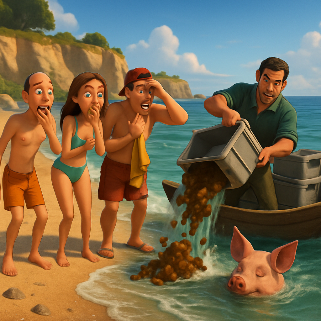 Посетители одного из пляжей Пафоса стали свидетелями жуткого зрелища: мужчина выгрузил в море контейнеры с отходами жизнедеятельности животных, среди которых была голова убитой свиньи