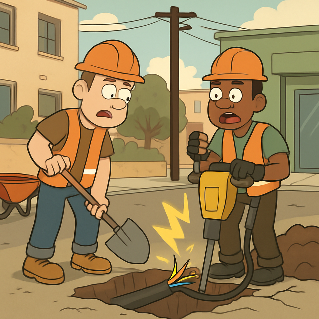 Утром в Строволосе, Никосия, подрядчики, выполняющие работы, стали причиной отключения электричества, перерезав подземный кабель ΑΗΚ