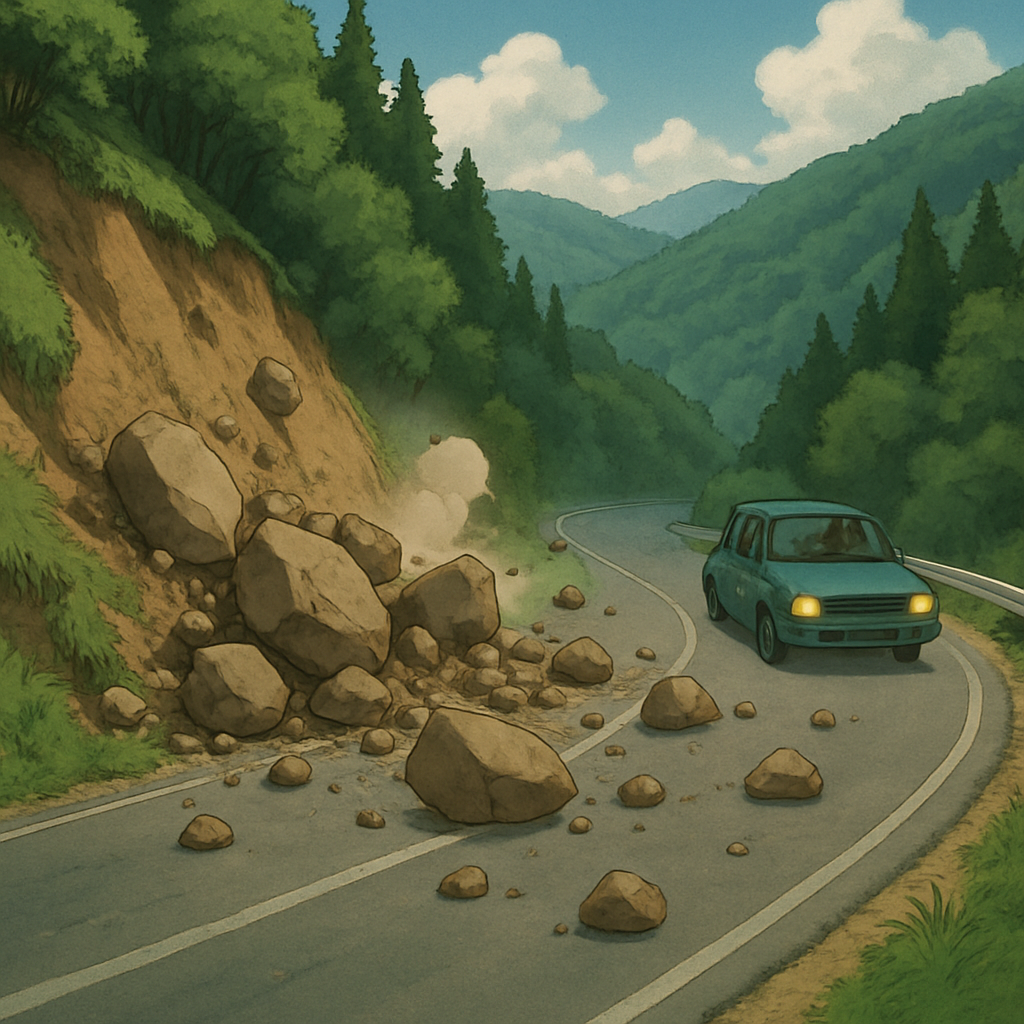 Landslides of stones and soil continue on the mountain roads of Cyprus, drivers are advised to be especially cautious