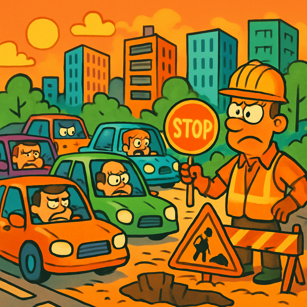 В связи с ремонтом дорог в центре Никосии в последние дни наблюдаются серьезные пробки