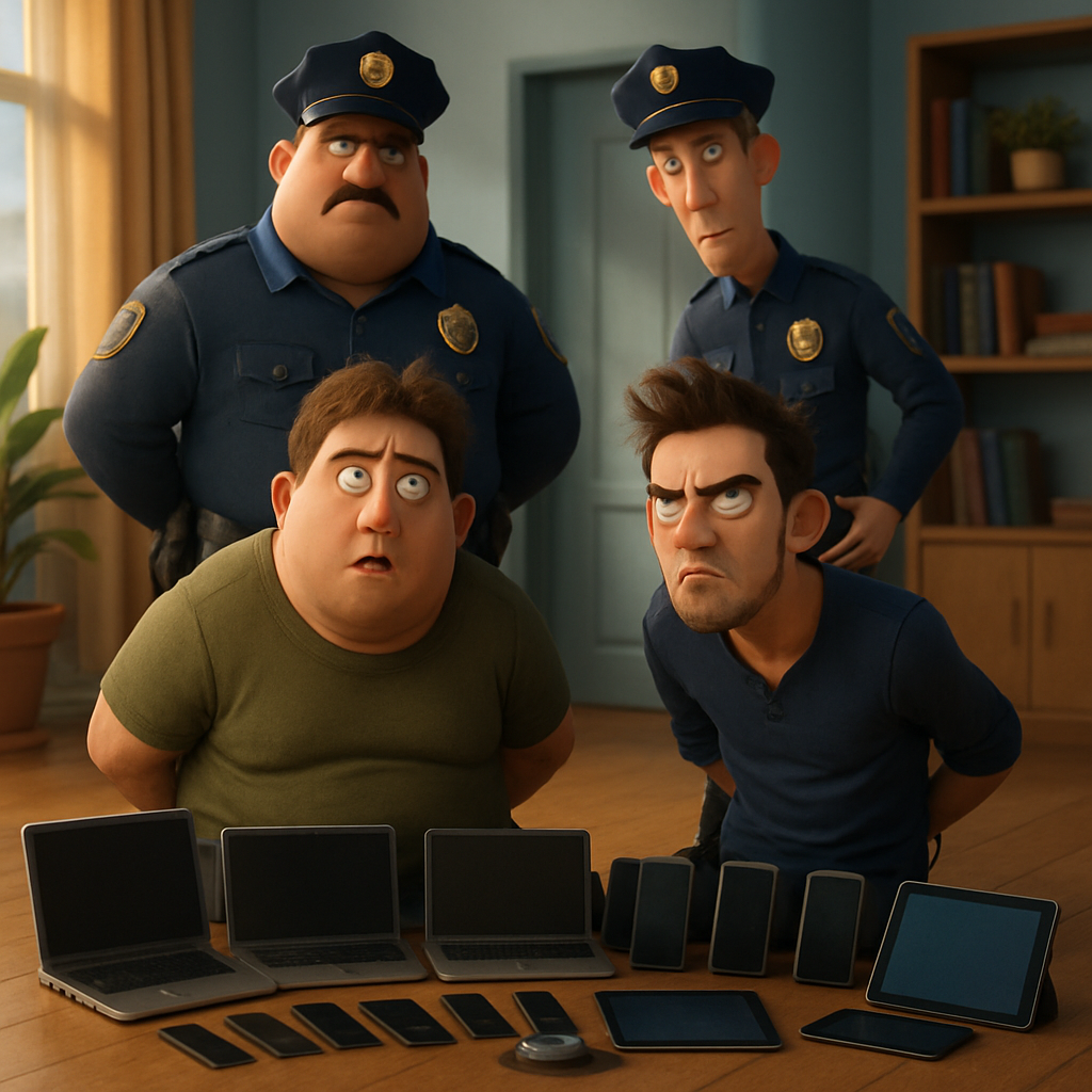 During a search in one of the apartments in Paphos, seven computers, seven mobile phones, two tablets, and a wristwatch were discovered