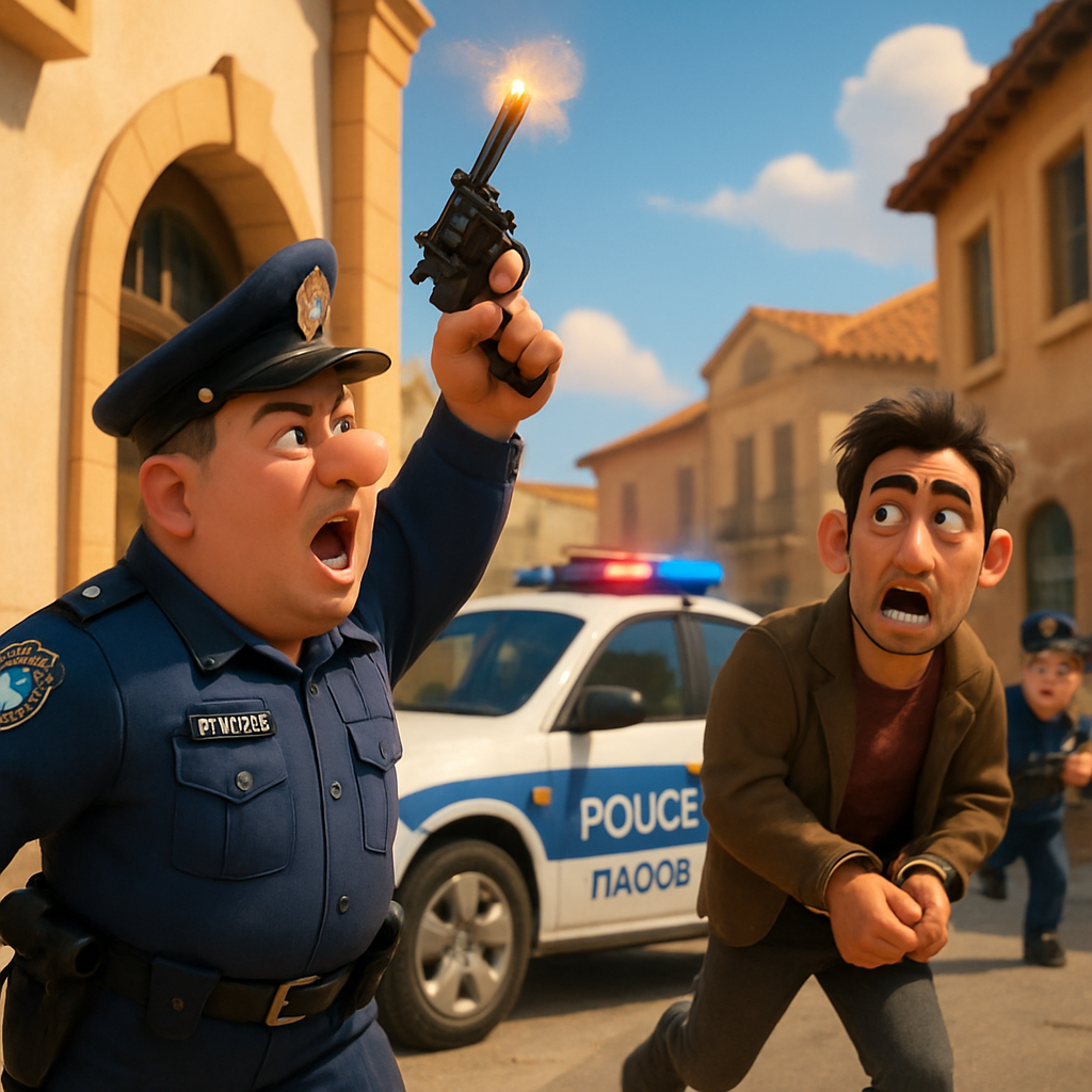 Полиция Пафоса применила сегодня предупредительные выстрелы в воздух, чтобы задержать мужчину, разыскиваемого за различные тяжкие преступления, в том числе грабеж