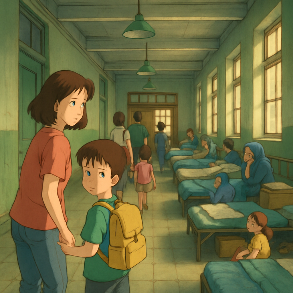 Los pasillos de las escuelas en el municipio de Kurion se están preparando para el alojamiento de los evacuados