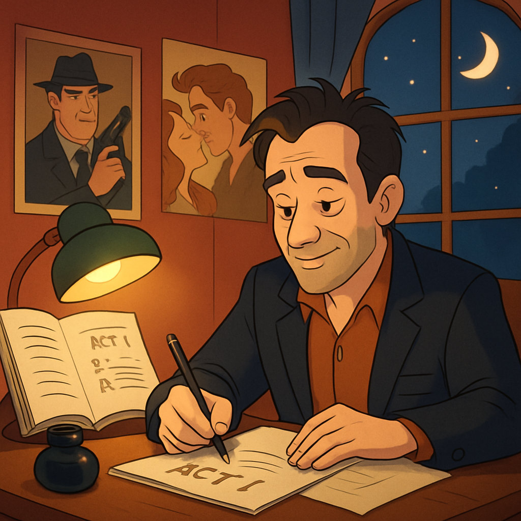 He’s most commonly recognized for his screen roles as a plotting hit man and an unlikely Lothario, but it’s his work as a playwright that shows more of his true self