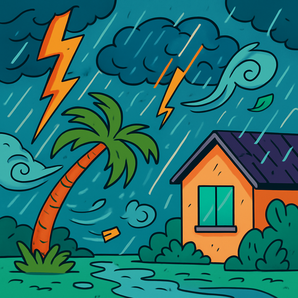 В Пафосе наблюдаются самые сильные дожди, молнии и сильный ветер