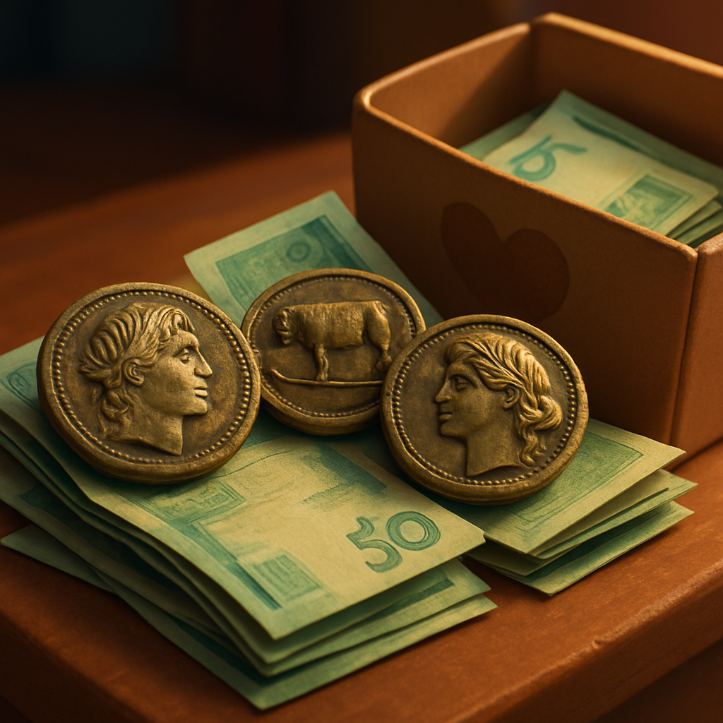 Три древние монеты обнаружены среди пожертвований, переданных в одну из организаций Кипра