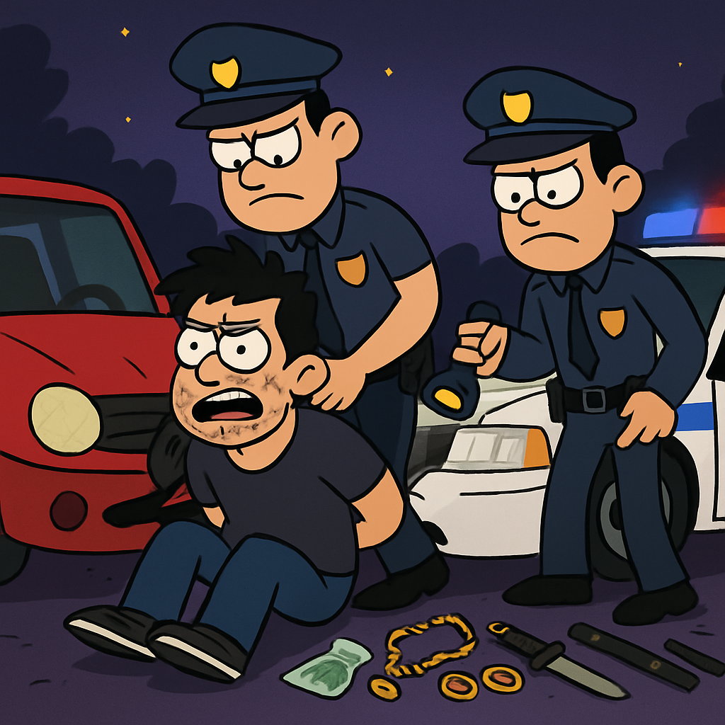 At night, the Cyprus police arrested a driver who tried to escape and collided with a patrol car