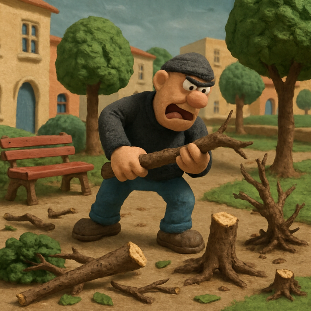 В одном из районов Ларнаки вандалы уничтожили деревья и кустарники в местных скверах