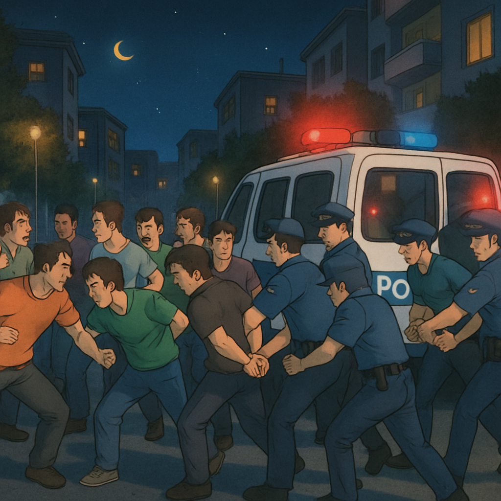 At night, the police arrested 19 people, 12 arrests were related to fights and riots in the Limassol area