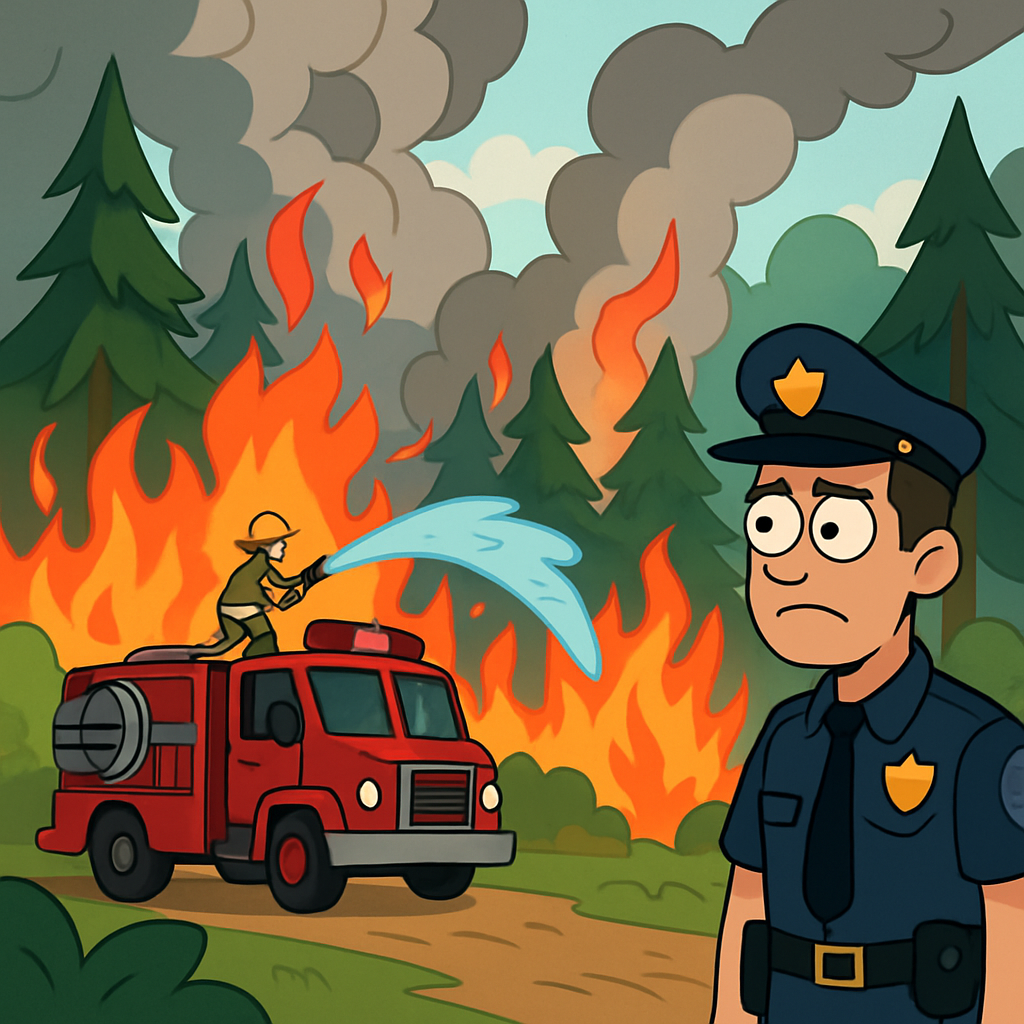 Утром в районе Пера Орини вспыхнул пожар с пятью очагами