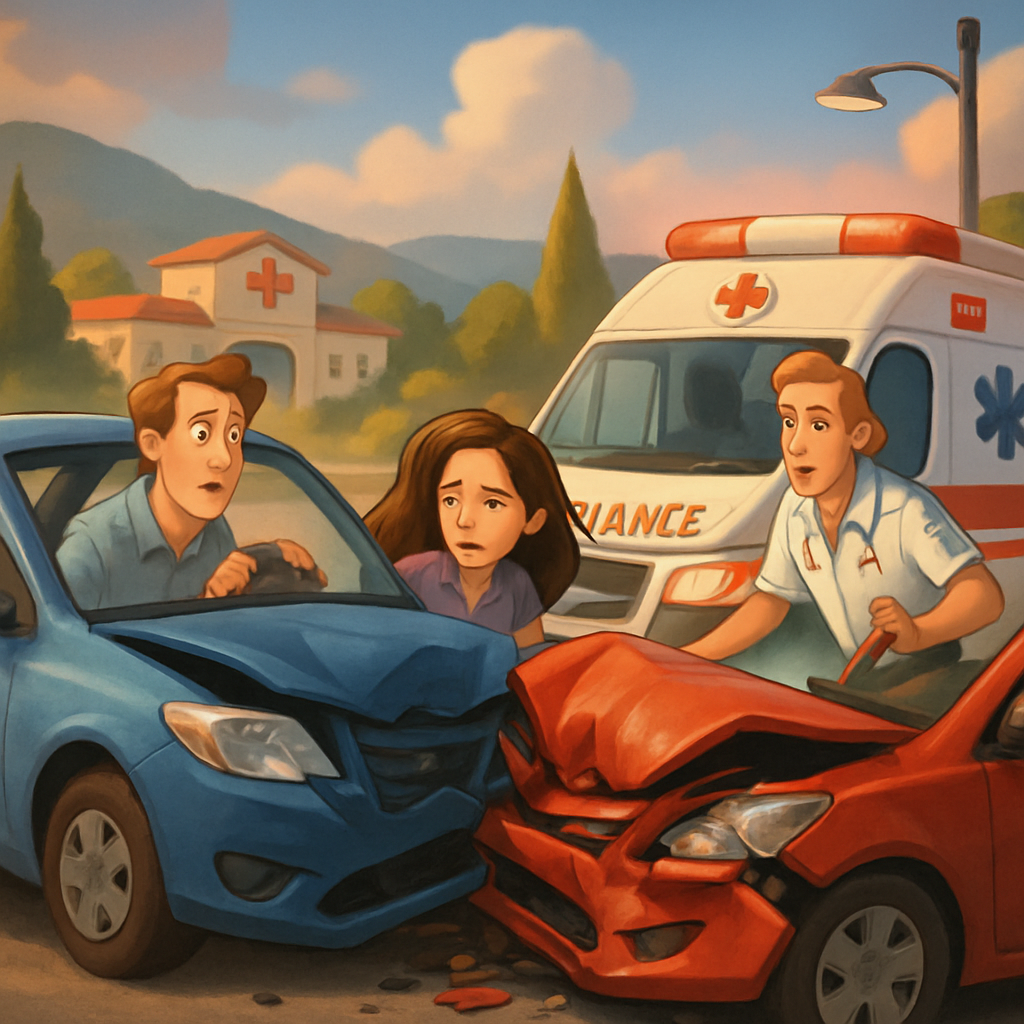 В районе Агиа Марина Хрисохус произошло ДТП, в результате которого два человека получили травмы, а в больнице Полиса Хрисохуса не было доступной машины для доставки пострадавших, поскольку она была занята другим вызовом в Пафосе