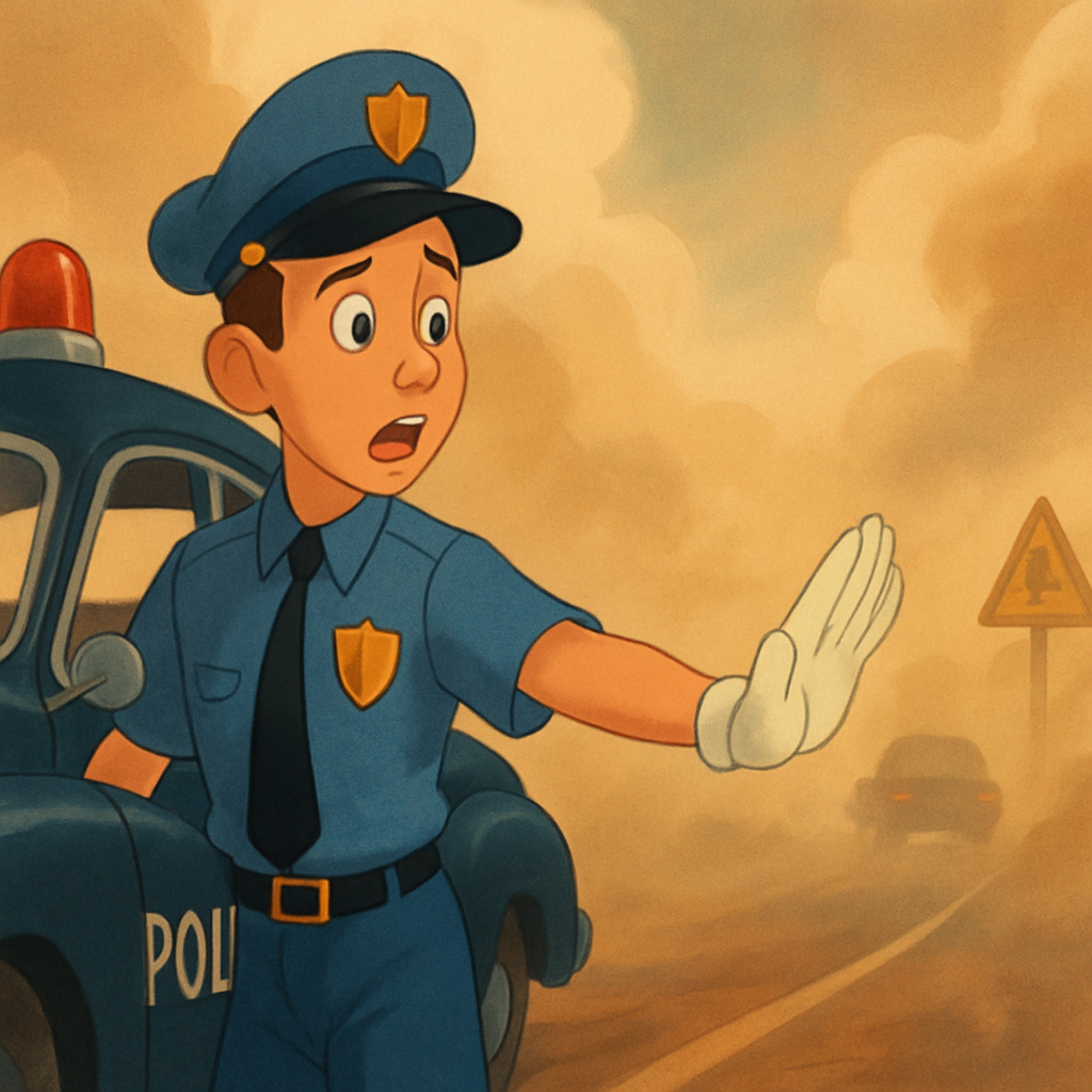 Police report that due to dust on several sections of the Limassol-Paphos highway, visibility is poor