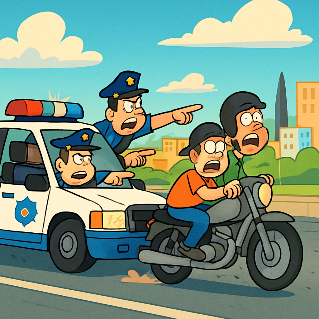 Случайная погоня, которая началась в Никосии и закончилась в Ларнаке, произошла сегодня днем и привела к аресту водителя мотоцикла и его пассажира