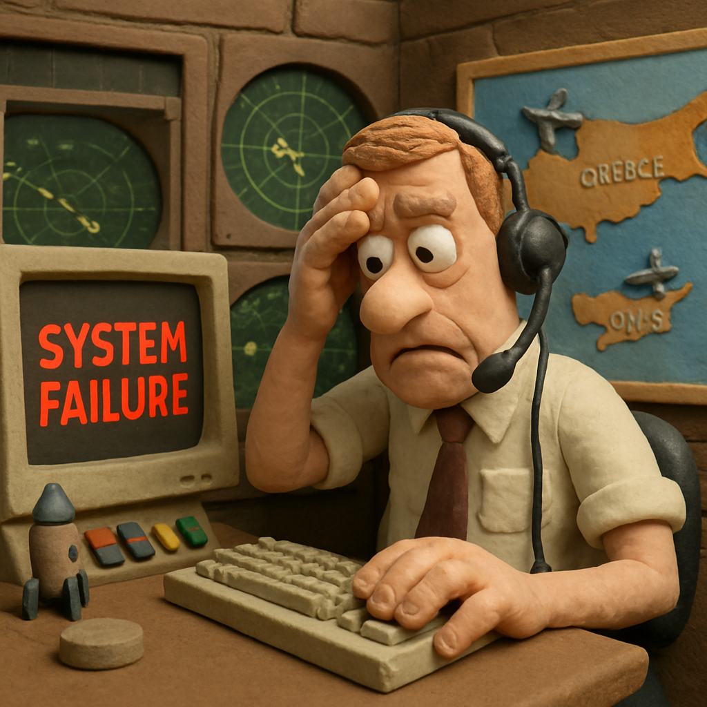 A serious system failure has paralyzed Greece's airspace