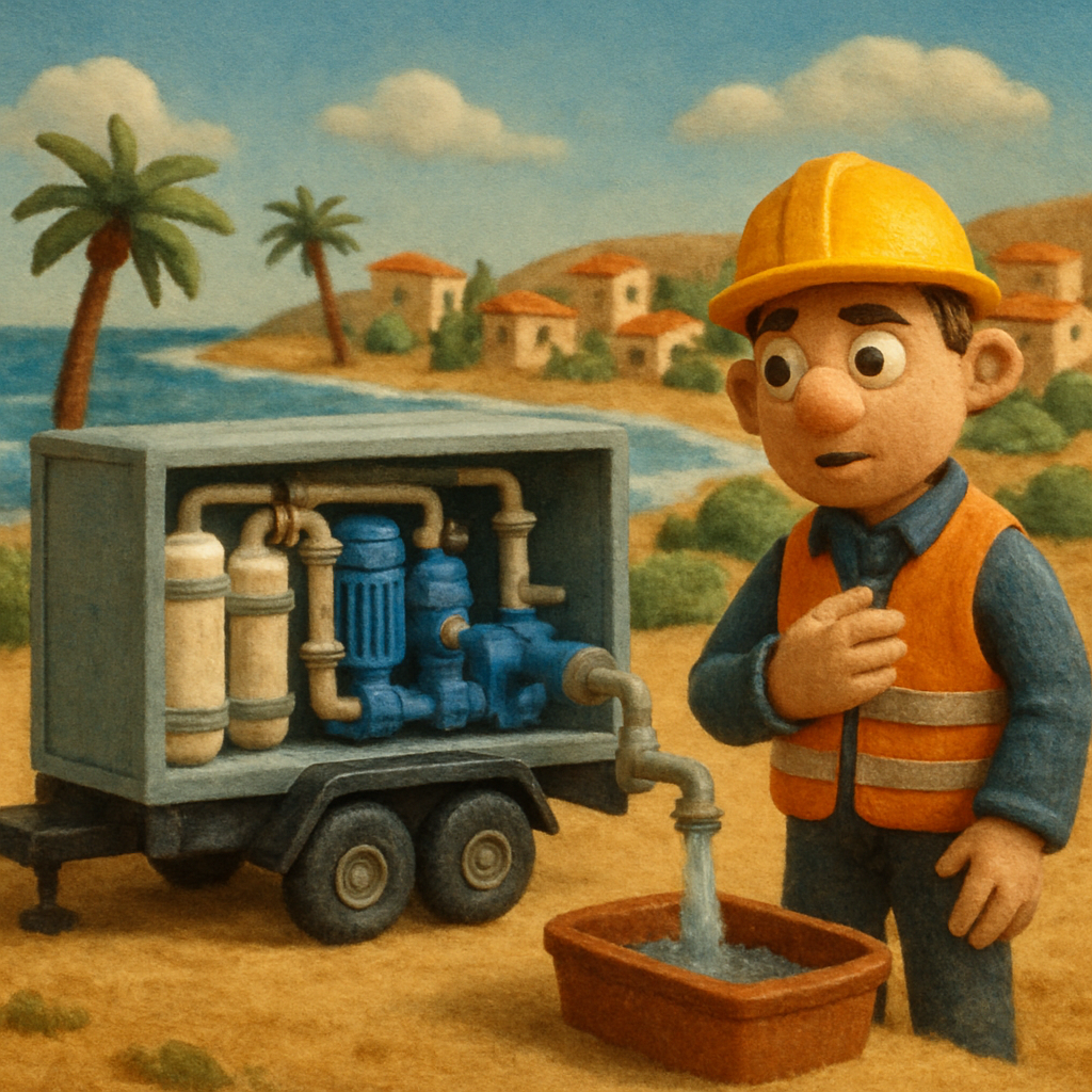 Мобильная опреснительная установка в Киссонерге (Пафос) с сегодняшнего дня будет работать в штатном режиме