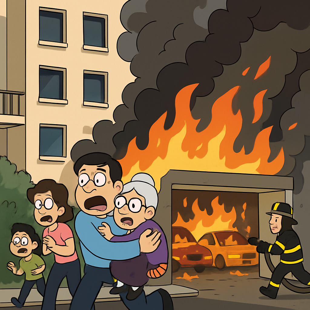 In Nicosia, residents of an apartment building were evacuated due to a fire in an underground parking lot