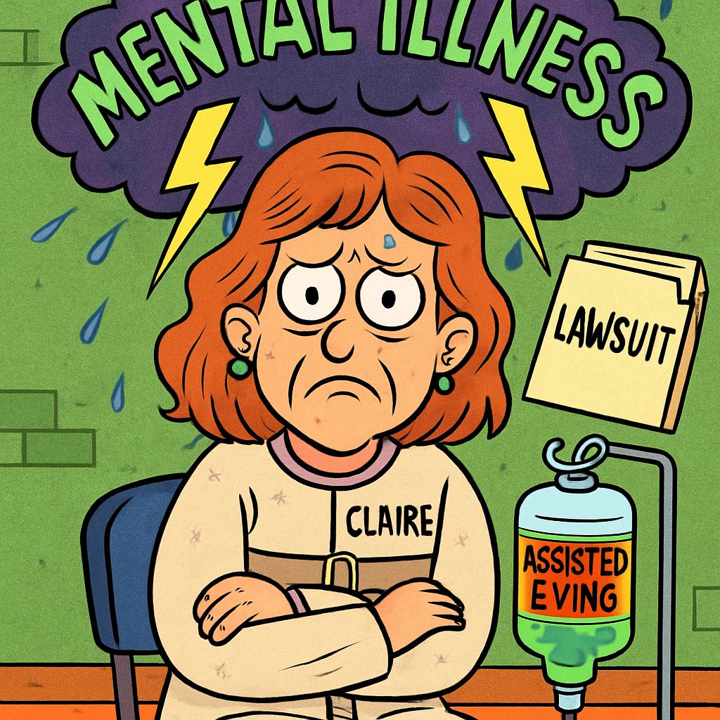 Claire Brosseau, de 49 años, lucha contra décadas de problemas de salud mental y está demandando al gobierno canadiense por acceso a la muerte asistida