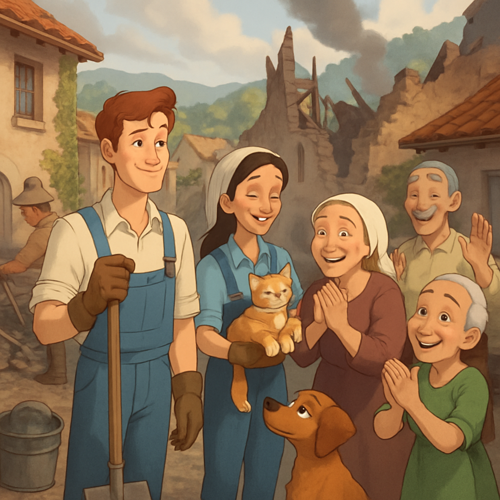 Жители деревни Вуни благодарят волонтеров, которые после пожара очистили улицы от пепла, помогли разобрать завалы и позаботились о бездомных животных