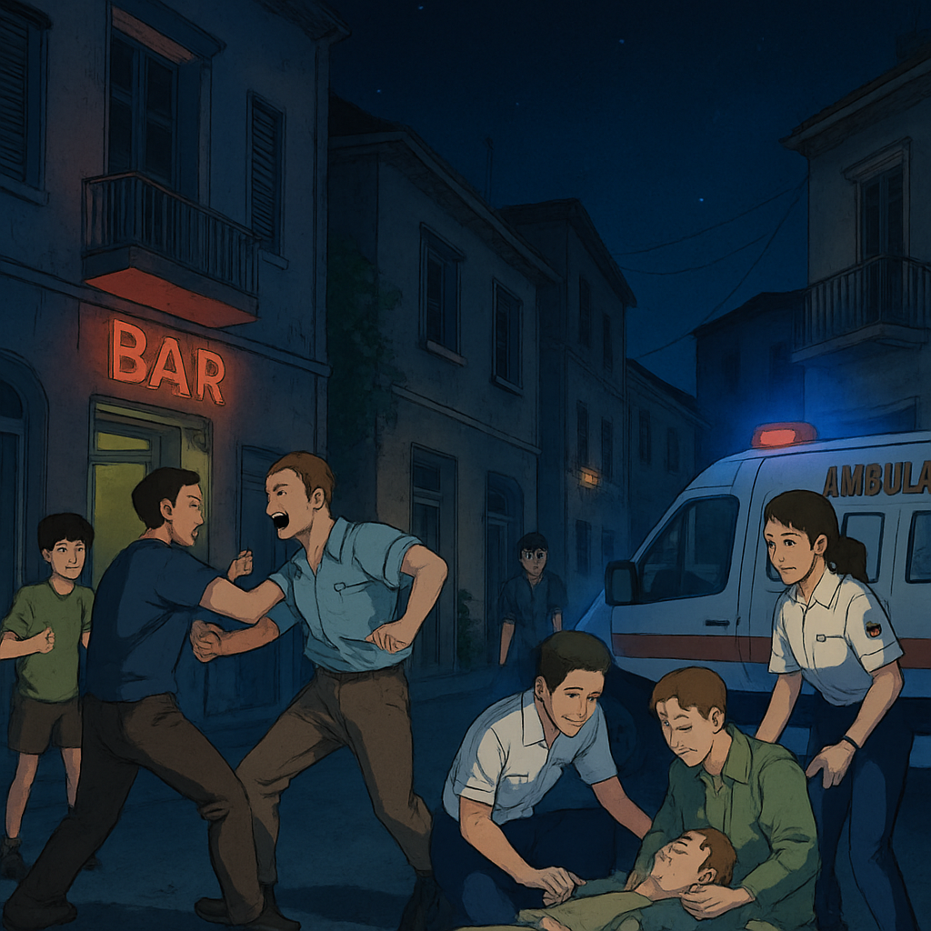 At night in Nicosia, a fight broke out near one of the establishments, resulting in two people being injured and taken to the hospital