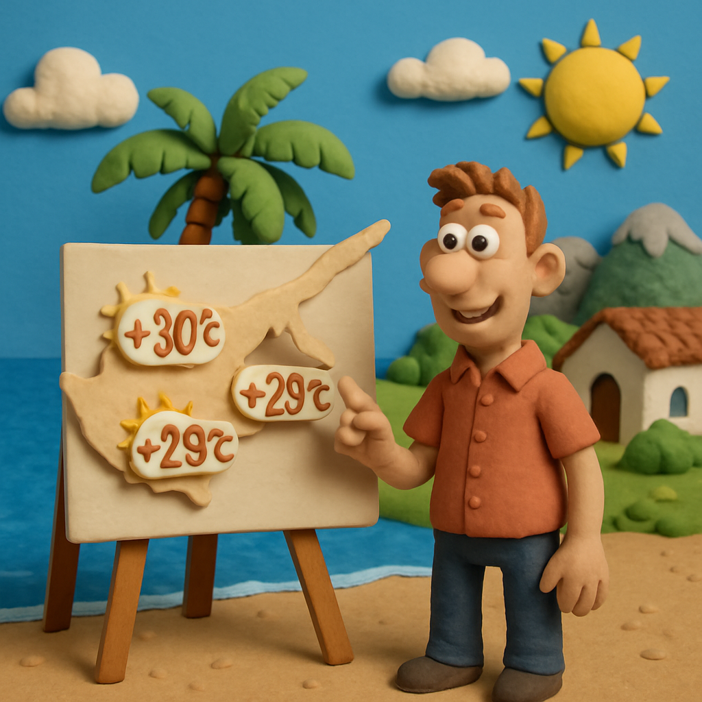 Сегодня на Кипре до +30С внутри страны, +29С в прибрежных районах и около +22С в горах