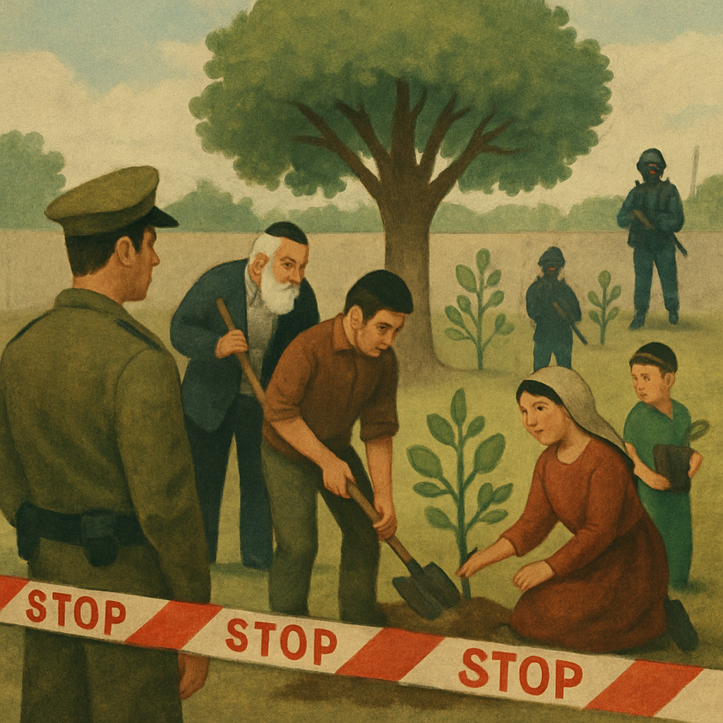 Мероприятие по посадке деревьев, организованное еврейской общиной Кипра в Ларнаке, проходит сегодня в условиях строгих мер безопасности