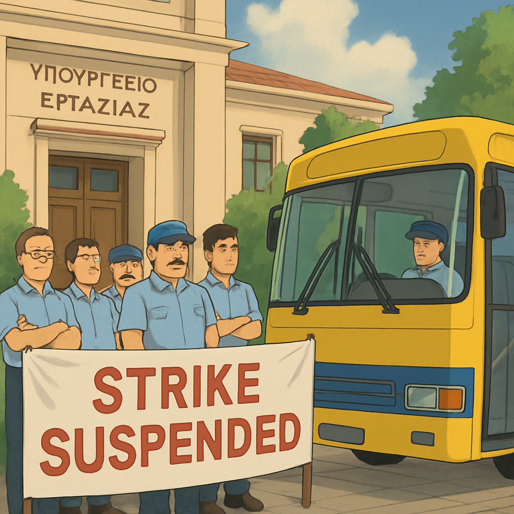 Забастовка работников общественного транспорта Ларнаки приостановлена после приглашения на срочные переговоры в министерство труда