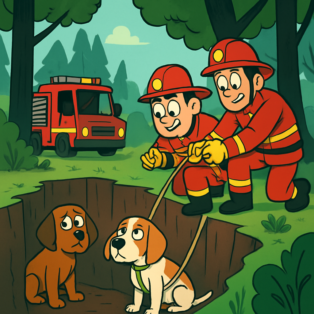 Сотрудники пожарной части Никосии успешно спасли двух охотничьих собак, которые оказались в ловушке в яме глубиной 7 метров в лесистой местности