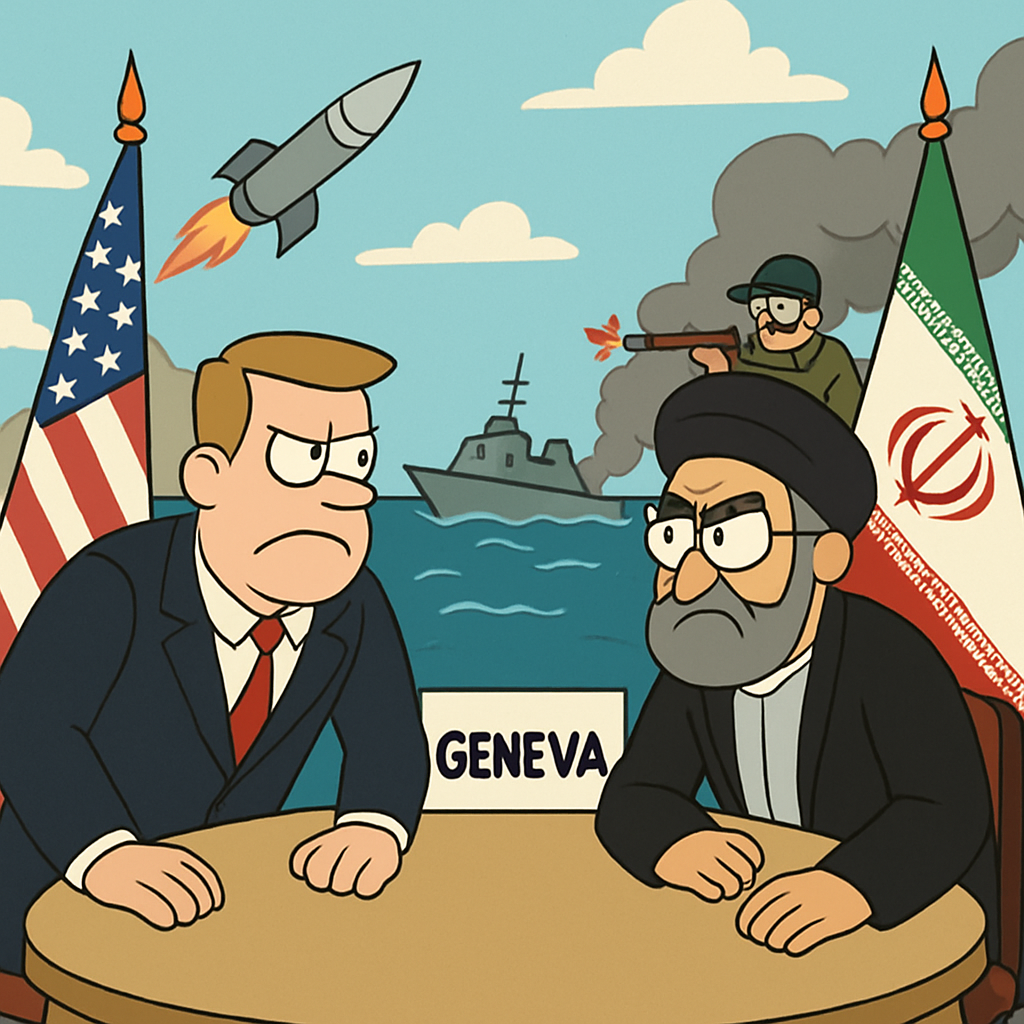 Iran and the US resume Geneva nuclear talks amid disputes over missiles and proxies, as Iran conducts IRGC war games in the strategic Strait of Hormuz