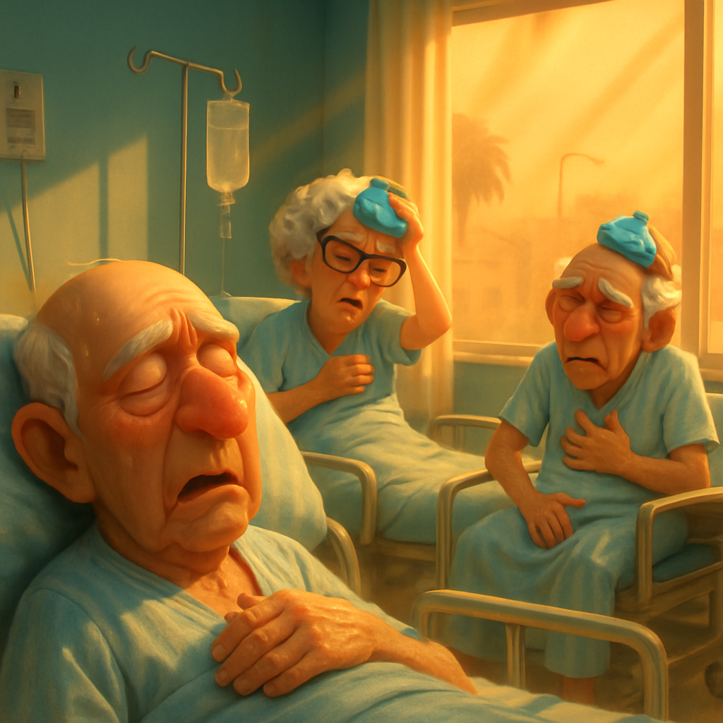 Три пожилых человека попали в больницу Никосии с тяжелыми тепловыми ударами