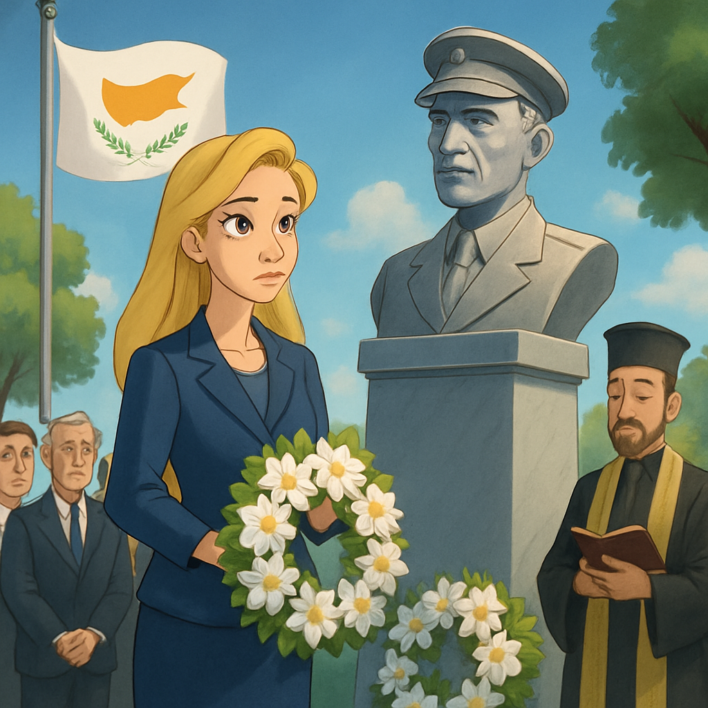 Speaker of the Cyprus Parliament Annita Demetriou participated in a memorial ceremony for Georgios Grivas in Limassol