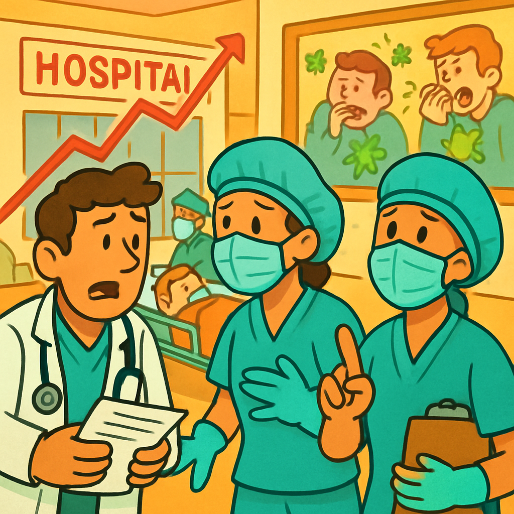 A sharp increase in hospitalizations with diagnoses of flu and COVID-19 was recorded over the weekend at the Limassol General Hospital