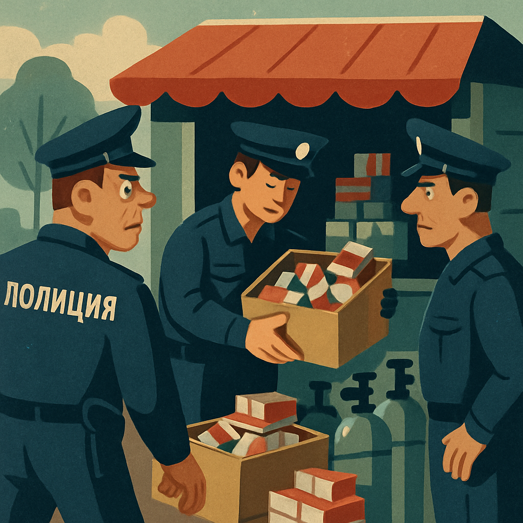 Полиция провела обыск в киосках в районе Фамагусты, в результате которого было обнаружено большое количество веселящего газа и нелегально ввезенных сигарет