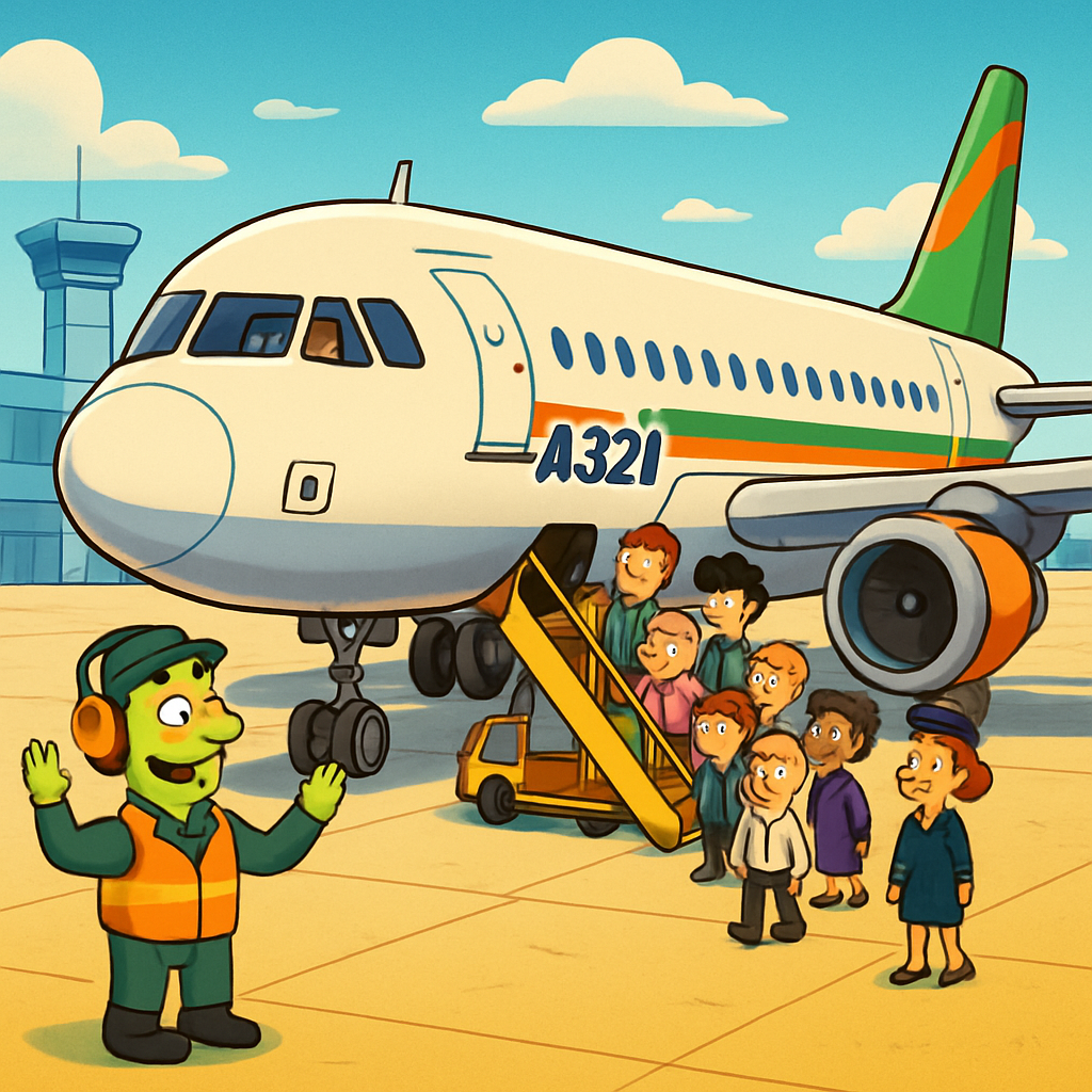 The Airbus A321, which was carrying 148 passengers and seven crew, was directed to a designated area for inspection after it landed at around 11:00 am