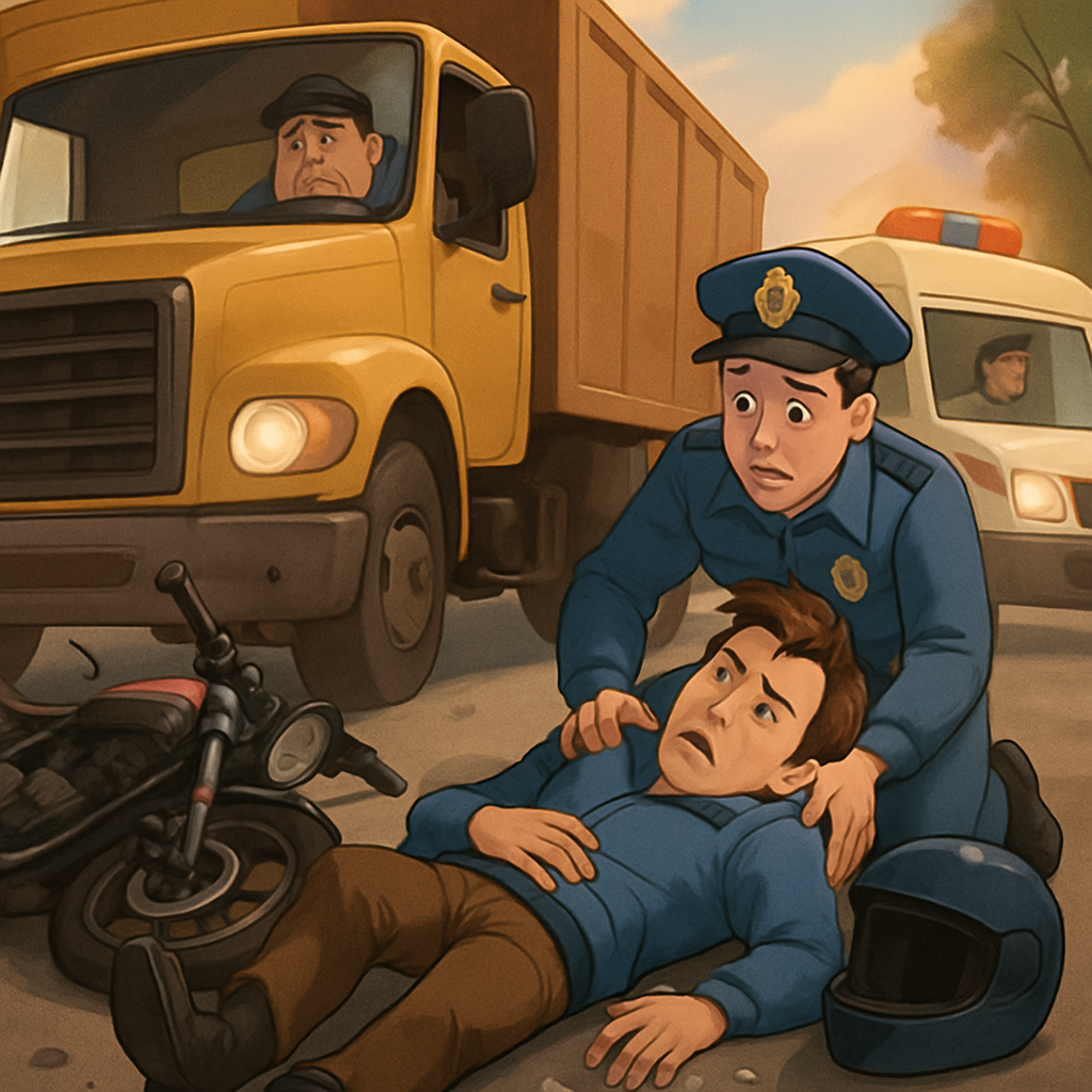 Мотоциклист находится в критическом состоянии после столкновения с грузовиком в Ларнаке