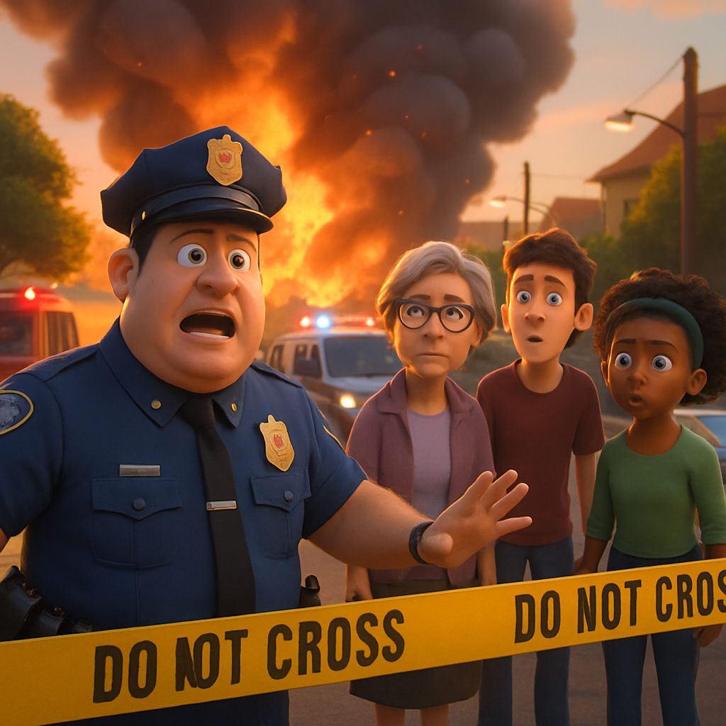 Officials called on the local population to stay away from the area, as emergency services rushed to the scene