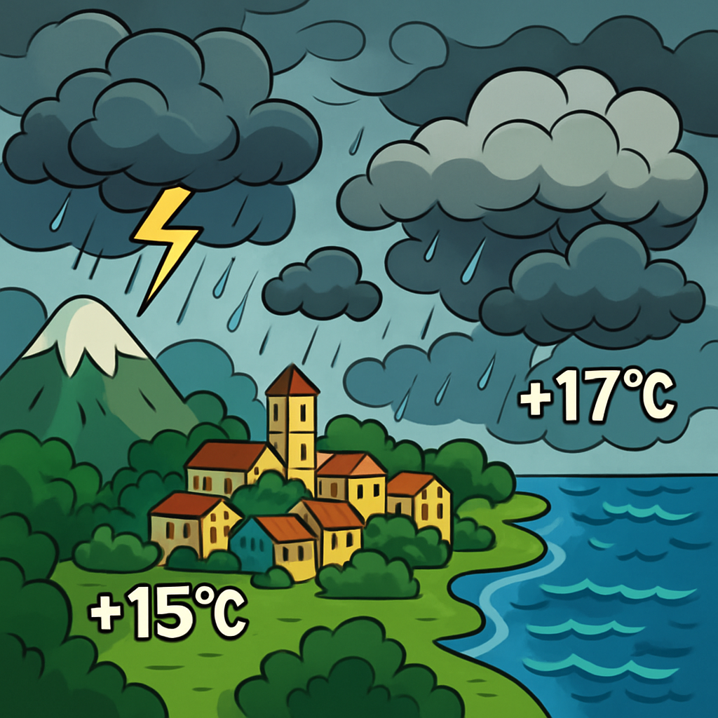 On Saturday, Cyprus will be predominantly cloudy with local showers and isolated thunderstorms